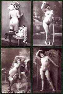 Four sexy vintage nudes