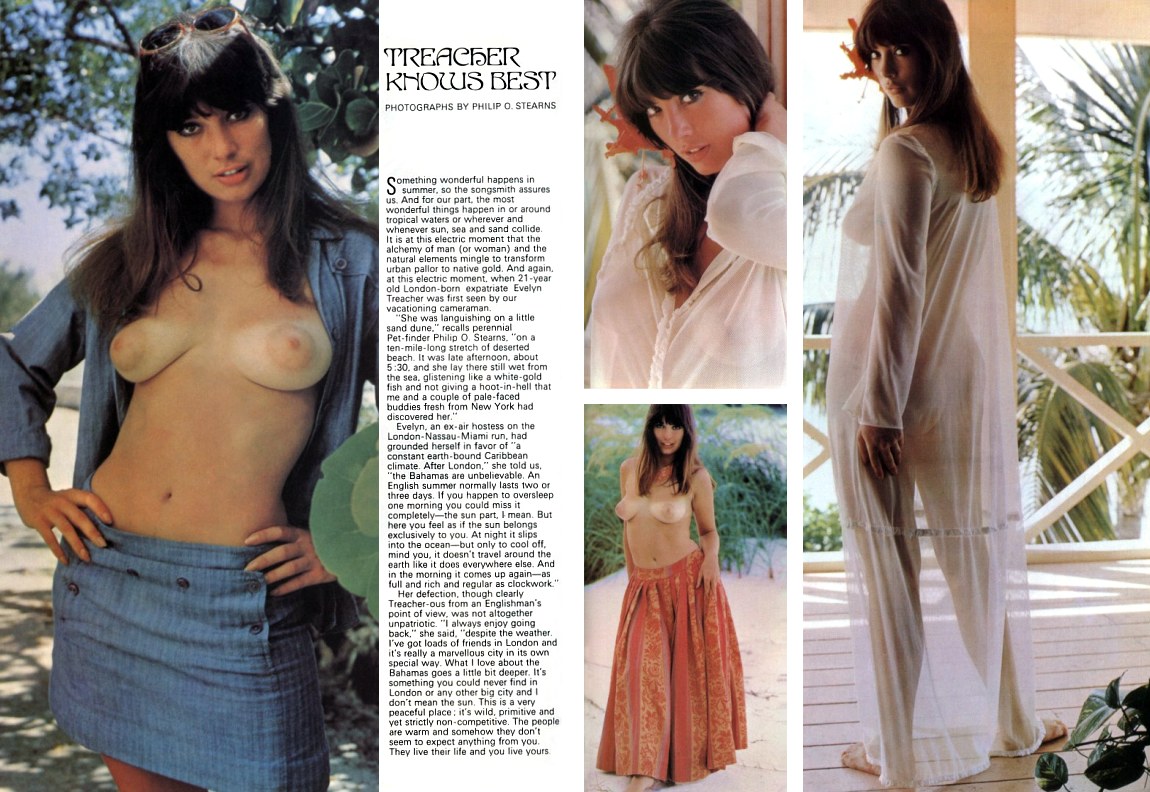 Page 1 of Evelyn Treacher’s Penthouse Spread.